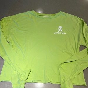 Bright green LS SOULCYCLE Watermill cropped tee - lightweight - size small